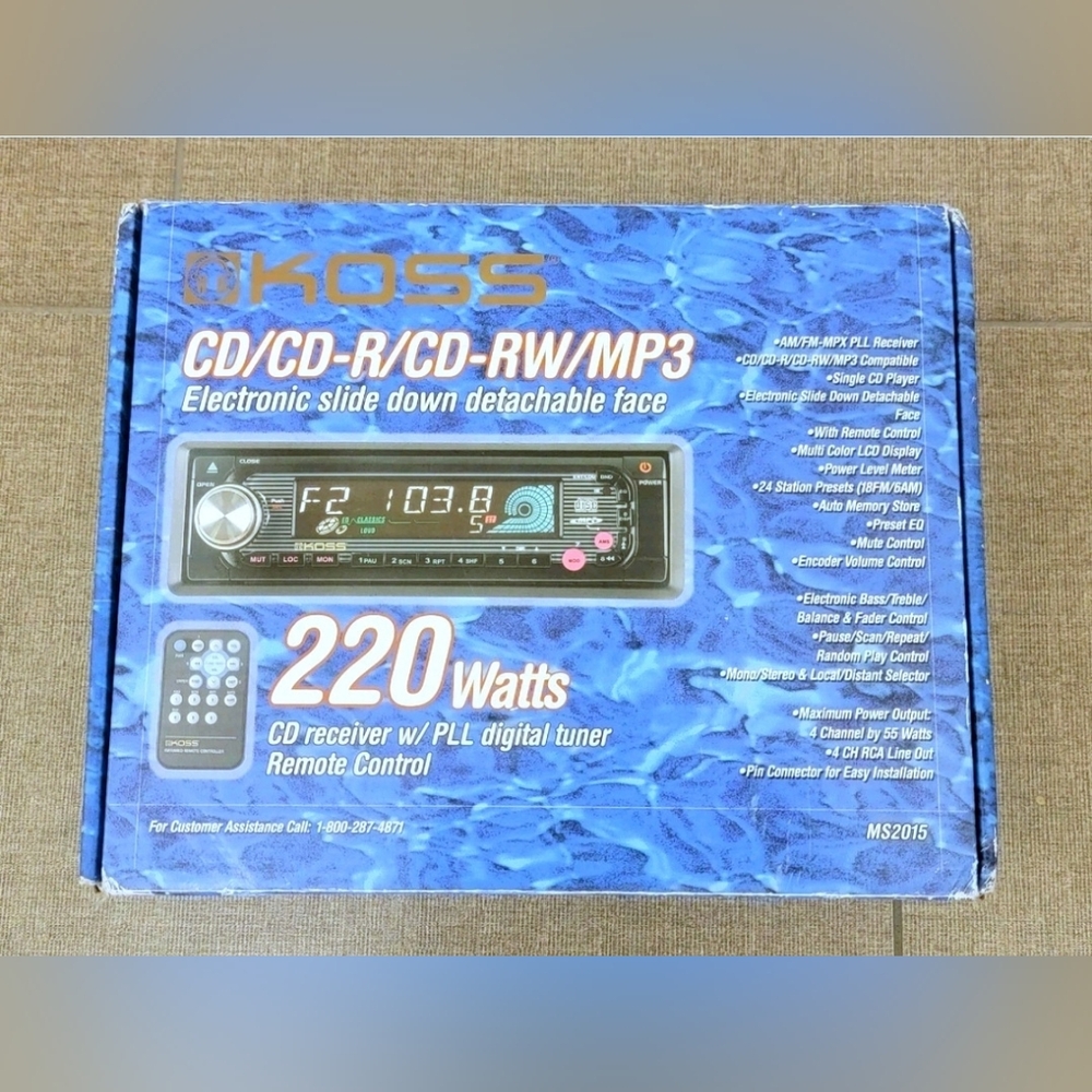 KOSS 220W Car Stereo CD/MP3 Receiver – Detachable Face + Remote | Brand New